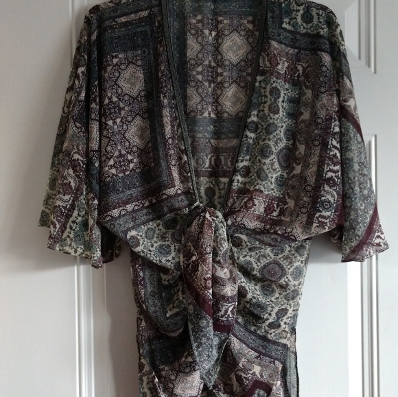 ZARA Size M Sheer Kimono Cover-Up Jacket Top NWOT - Picture 4 of 16